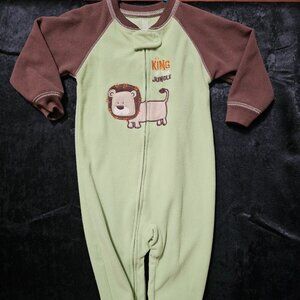 Y2K Just One Year by Carter’s Green King of the Jungle Fleece Footed Sleeper 18M